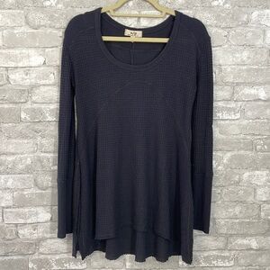 N/P Charcoal Grey Thermal Knit Long Sleeve Top